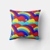 虹カラフル雲キッズパターン クッション (裏面)