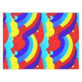 虹カラフル雲キッズパターン テーブルクロス (正面(横))