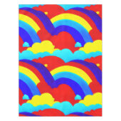 虹カラフル雲キッズパターン テーブルクロス (正面)