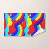 虹カラフル雲キッズパターン バスタオルセット (ハンドタオル)