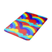 虹カラフル雲キッズパターン バスマット (アングル)