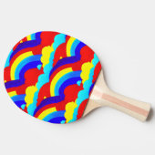 虹カラフル雲キッズパターン 卓球ラケット (横)