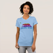 虹カリフォルニア共和国の旗 Tシャツ (正面フル)