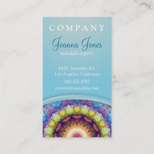 虹ガラスの曼荼羅 名刺 (裏面)