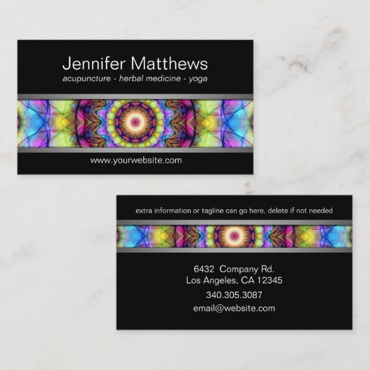 虹ガラスの曼荼羅 名刺 (正面/裏面)