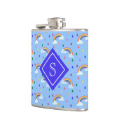 虹ガーリー雨雲モノグラパーソナライズされたム フラスク (左)