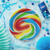 虹キャンデーは紙皿渦巻きます ペーパープレート (パーティー)