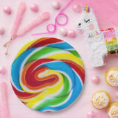 虹キャンデーは紙皿渦巻きます ペーパープレート (パーティー)