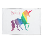 虹クール色ユニコーン美しい子供 枕カバー (裏面)