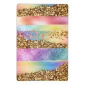 虹グリッターモダン金ゴールドフレームキッズカラフル ミニクリップボード (裏面)