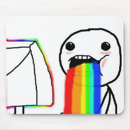 虹コンピュータ顔の人 マウスパッド (正面)