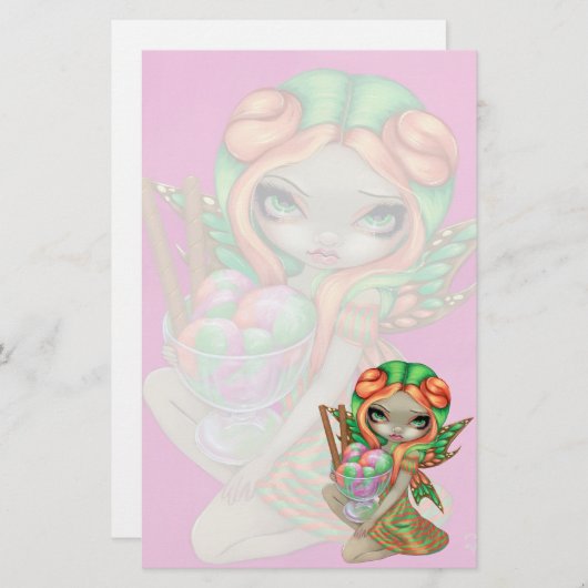 "虹シャーベット妖精"の文房具 便箋 (正面/裏面)