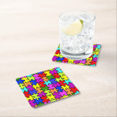 虹ジカラフルグソーパズル スクエアペーパーコースター (インサイチュ)