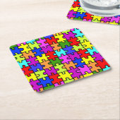 虹ジカラフルグソーパズル スクエアペーパーコースター (アングル)