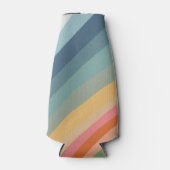 虹ストライプのカラフル波 ボトルクーラー (正面)