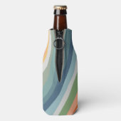 虹ストライプのカラフル波 ボトルクーラー (ボトル裏面)
