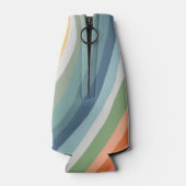 虹ストライプのカラフル波 ボトルクーラー (裏面)