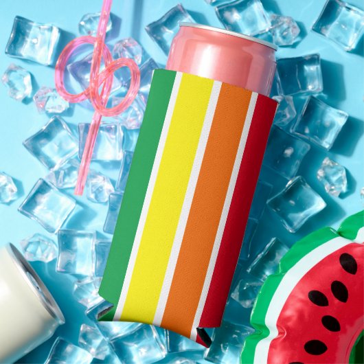 虹ストライプの スリム缶クーラー (インサイチュ 夏)