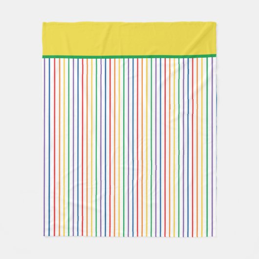 虹ストライプの フリースブランケット (正面)