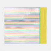 虹ストライプの フリースブランケット (正面(横))