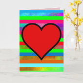 虹ハート誕生日ラブグリーティングカード カード (黄色い花)