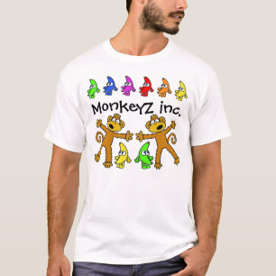 虹バナナおよび猿のワイシャツ Tシャツ