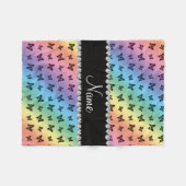 虹パーソナライズされた蝶模様 フリースブランケット (正面(横))