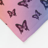 虹パーソナライズされた蝶模様 フリースブランケット (角)