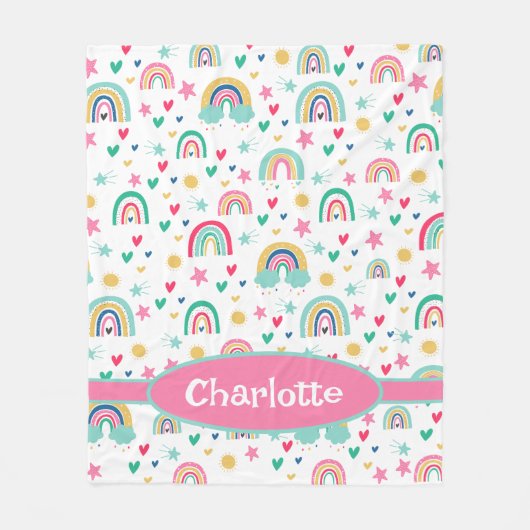虹パーソナライズされた フリースブランケット (正面)
