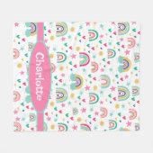 虹パーソナライズされた フリースブランケット (正面(横))