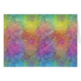 [虹フロスト]絞り染めの蝶カード