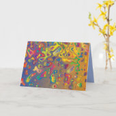 虹プリズム水は挨拶状を落とします カード (黄色い花)