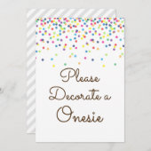 虹ベビースプリンクテーブル標識サイズ5x7" 招待状 (正面/裏面)