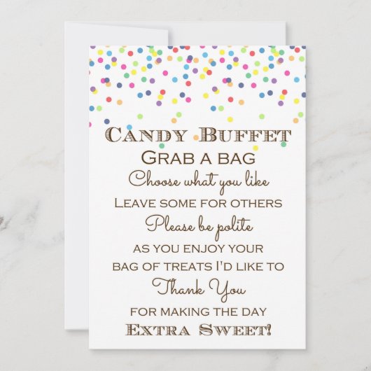 虹ベビースプリンクテーブル標識サイズ5x7" 招待状 (正面)