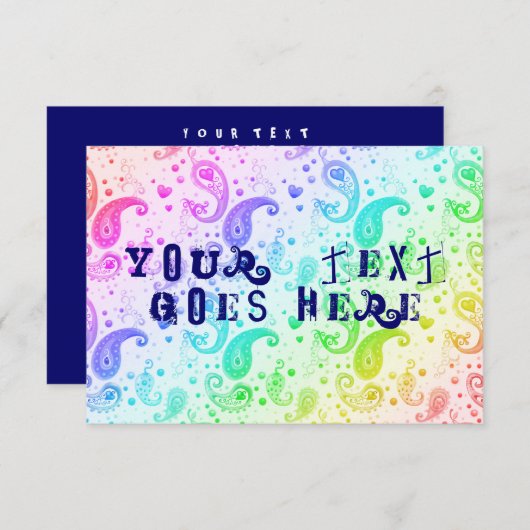 虹ペイズリー 招待状 (正面/裏面)