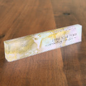 *~*虹ホログラギックパステル金箔 デスクネームプレート (側面)