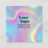虹ホログラフィモダンックはっきりしたインスタグラム後を追 スクエア名刺 (正面)