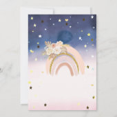 虹ボホの花が赤ちゃんグラデーションのシャワーを星 招待状 (裏面)