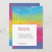 虹モダンインスパイアの色 招待状 (正面/裏面)