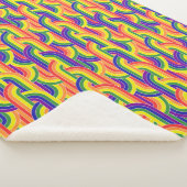 虹モダン模様 シェルパブランケット (3/4)