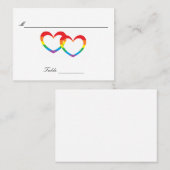 "虹二重ハート"のゲストのテーブルカード プレイスカード (正面/裏面)