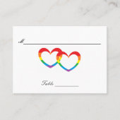 "虹二重ハート"のゲストのテーブルカード プレイスカード (正面)