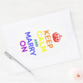 虹保の穏やかさと結婚 楕円形シール (封筒)