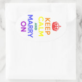 虹保の穏やかさと結婚 楕円形シール (バッグ)