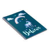 虹信じの下で水色のユニコーン ノートブック (右側)