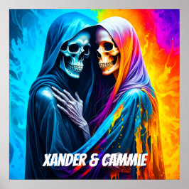 虹包まれたのスケルトンパーソナライズされた ポスター