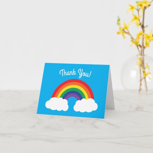 虹及び雲のかわいい第1誕生会 カード (黄色い花)
