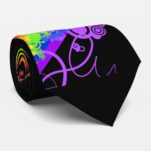 虹及び黒 ネクタイ (ロール)