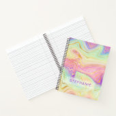 虹大理パーソナライズされた石層 ノートブック (内部)