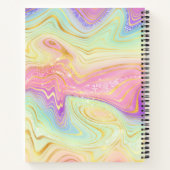 虹大理パーソナライズされた石層 ノートブック (裏面)